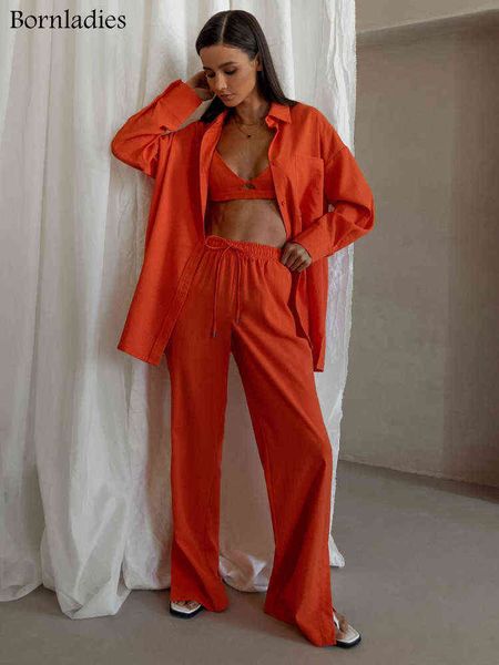 bornladies stylish cotton casual women two piece sets summer long sleeve shirt & wide leg split pants 2 pieces sets 2022 t220729, Gray
bornladies stylish cotton casual women two piece sets summer long sleeve shirt & wide leg split pants 2 pieces sets 2022 t220729, Gray