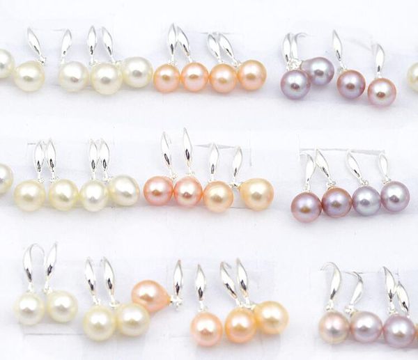 925 silver 8mm dangle & chandelier natural freshwater pearl earrings water drop white purple pink lady/girl fashion jewelry
925 silver 8mm dangle & chandelier natural freshwater pearl earrings water drop white purple pink lady/girl fashion jewelry