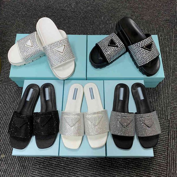 slippers fashion designer slippers satin slides with crystals women flat iconic triangular square toe lady casual slipper open beach slider, Black 
slippers fashion designer slippers satin slides with crystals women flat iconic triangular square toe lady casual slipper open beach slider, Black