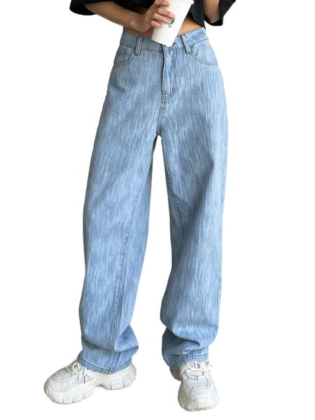 dazy high waist straight leg jeans o0km#, Blue
dazy high waist straight leg jeans o0km#, Blue