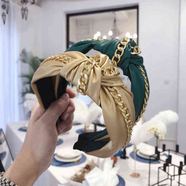 pu leather classic chain headbands hairbands solid color leather golden alloy chain knotted makeup headband headdress wholesale aa220323, Pink
pu leather classic chain headbands hairbands solid color leather golden alloy chain knotted makeup headband headdress wholesale aa220323, Pink