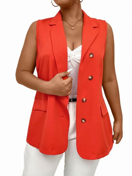 plus single breasted flap detail vest blazer n3ca#, Black
plus single breasted flap detail vest blazer n3ca#, Black