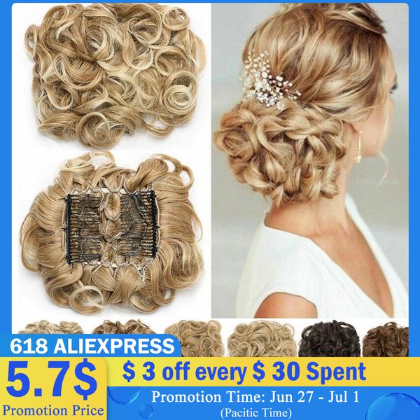 costume accessories synthetic large comb clip in curly hair extension chignon hair pieces women updo cover hairpiece extension hair bun, Silver 
costume accessories synthetic large comb clip in curly hair extension chignon hair pieces women updo cover hairpiece extension hair bun, Silver