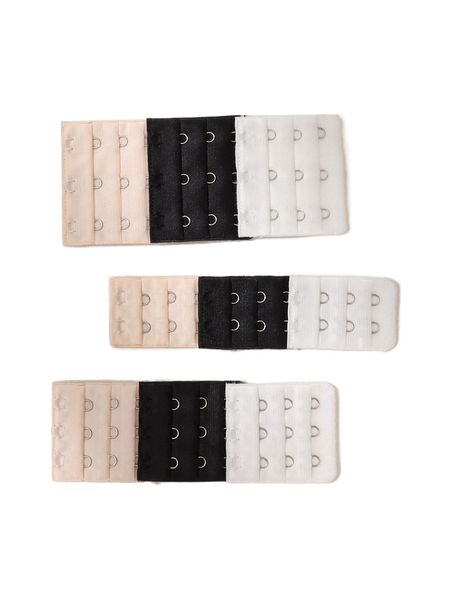 plus 9pack solid underwear extension buckle k2ol#, Black;white