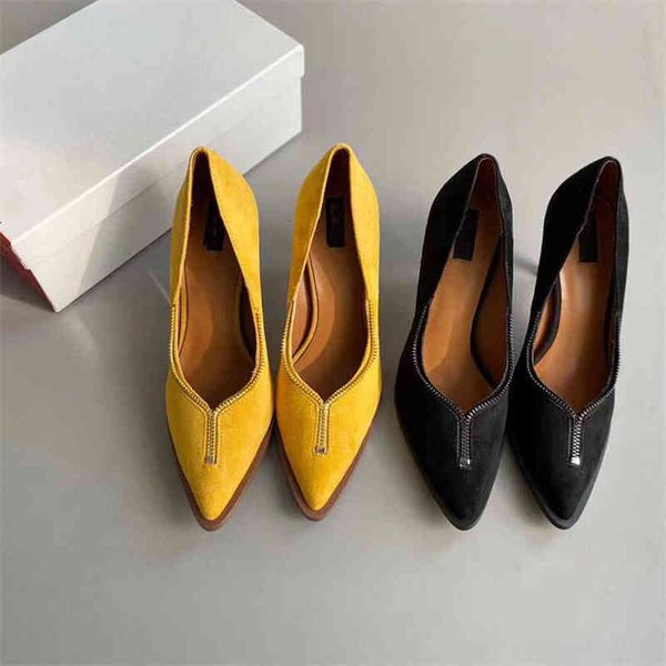 sandals dk spring and summer high-heeled thin heeled sheep suede leather women's shoes pointed shallow mouth work single fashion, Black
sandals dk spring and summer high-heeled thin heeled sheep suede leather women's shoes pointed shallow mouth work single fashion, Black