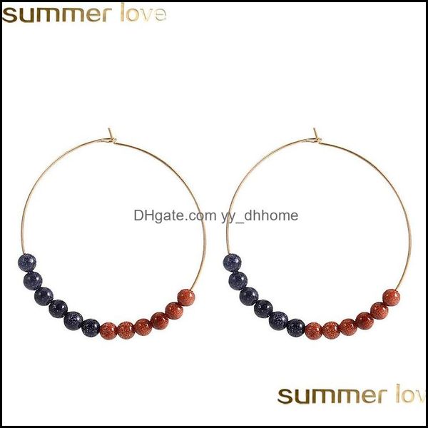 hoop hie earrings jewelry bohemian round circle beads fashion handmade natural stone wrapped gold color big earing for women party wedding, Golden;silver
hoop hie earrings jewelry bohemian round circle beads fashion handmade natural stone wrapped gold color big earing for women party wedding, Golden;silver