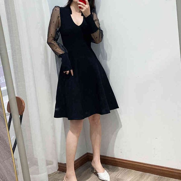 casual dresses fadan s family autumn and winter french hepburn style mesh stitched bubble sleeve v-neck waist tight thin knitted dress ndx7, Black;gray
casual dresses fadan s family autumn and winter french hepburn style mesh stitched bubble sleeve v-neck waist tight thin knitted dress ndx7, Black;gray
