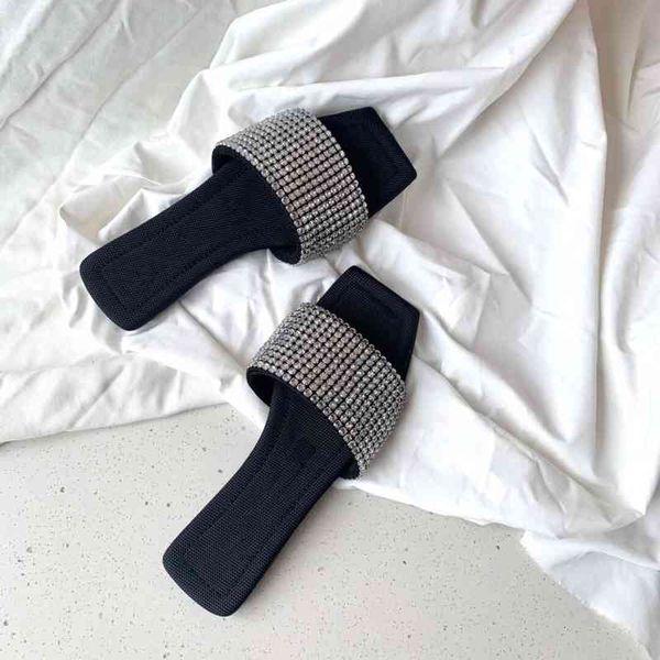 open slippers women's outdoor toe slippers summer shoes crystal decoration, Black
open slippers women's outdoor toe slippers summer shoes crystal decoration, Black