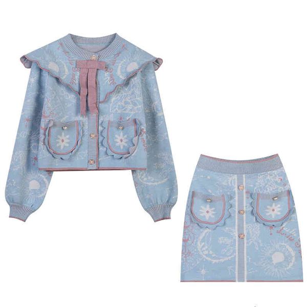 two piece dress 2022 spring and autumn women's round neck long sleeved cardigan short skirt contrast jacquard slim fit temperament knit, White
two piece dress 2022 spring and autumn women's round neck long sleeved cardigan short skirt contrast jacquard slim fit temperament knit, White
