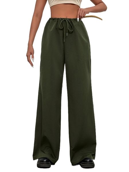 drawstring waist flared leg pants g7bt#, Black;white 
drawstring waist flared leg pants g7bt#, Black;white