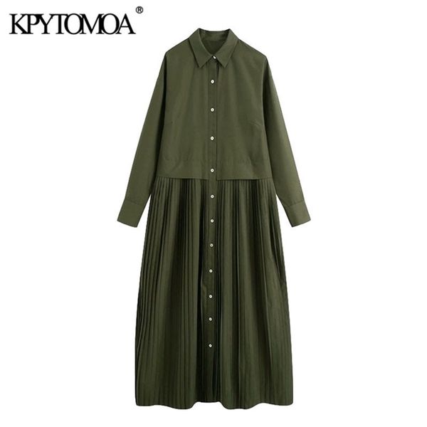 kpytomoa women chic fashion button-up pleated midi dress vintage long sleeve side vents female dresses vestidos mujer 210226, Black;gray
kpytomoa women chic fashion button-up pleated midi dress vintage long sleeve side vents female dresses vestidos mujer 210226, Black;gray