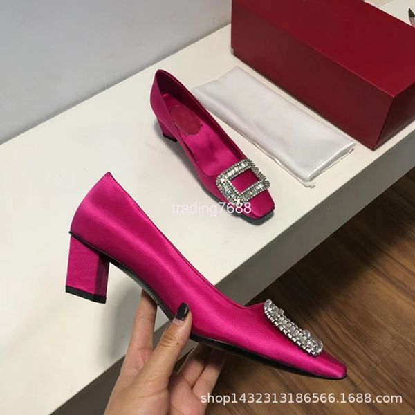 dress shoes spring and autumn style silk satin square buckle temperament shallow mouth high heels single shoes square head, Black
dress shoes spring and autumn style silk satin square buckle temperament shallow mouth high heels single shoes square head, Black