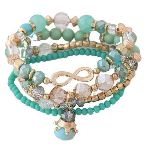 b0748 simple mixed with personalized figure 8 fashion beaded bracelet pendant jewelry, Golden;silver 
b0748 simple mixed with personalized figure 8 fashion beaded bracelet pendant jewelry, Golden;silver
