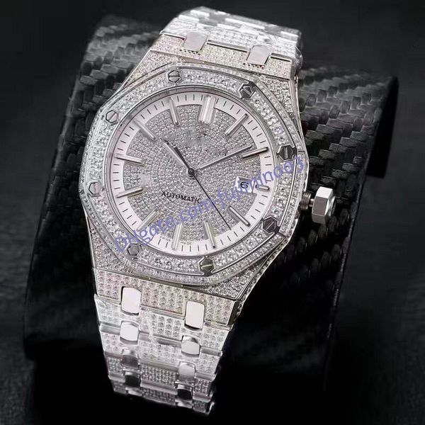 5 colors iced out watches men automatic 3120 royal montre de luxe stainless solid 15400, Slivery;brown
5 colors iced out watches men automatic 3120 royal montre de luxe stainless solid 15400, Slivery;brown
