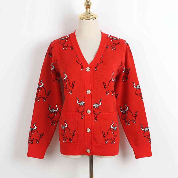 women's knits & tees early spring v-neck red sweater heavy industry cartoon cow jacquard jacket long sleeved gbuh, White
women's knits & tees early spring v-neck red sweater heavy industry cartoon cow jacquard jacket long sleeved gbuh, White
