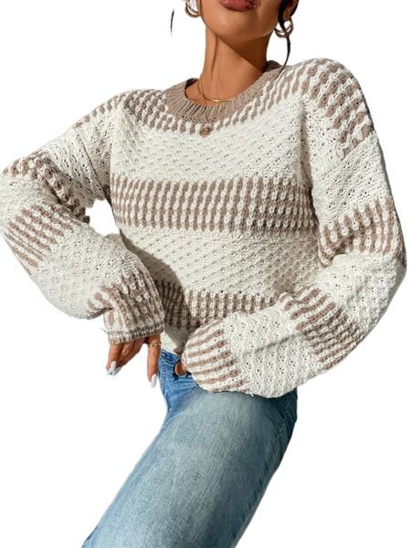 two tone drop shoulder sweater j9dk#, White;black 
two tone drop shoulder sweater j9dk#, White;black