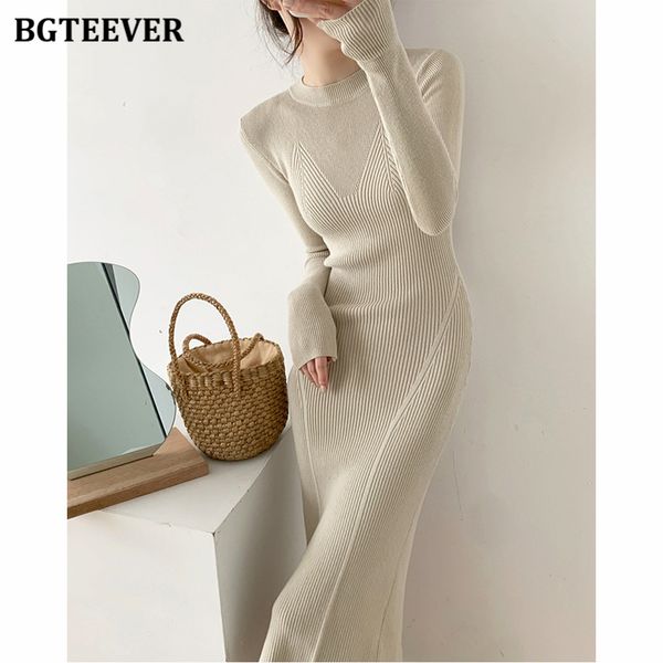 bgteever o-neck slim sweaters bodycon dress for women 2021 autumn winter knitted vestidos femme full sleeve midi female dress, Black;gray
bgteever o-neck slim sweaters bodycon dress for women 2021 autumn winter knitted vestidos femme full sleeve midi female dress, Black;gray