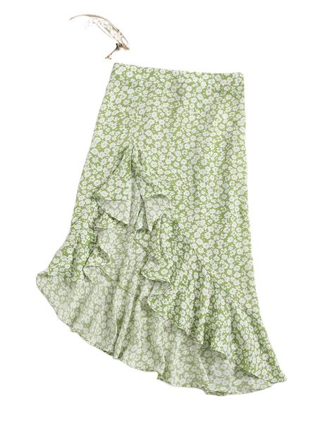 ditsy floral print ruffle trim skirt s3ra#, Black
ditsy floral print ruffle trim skirt s3ra#, Black