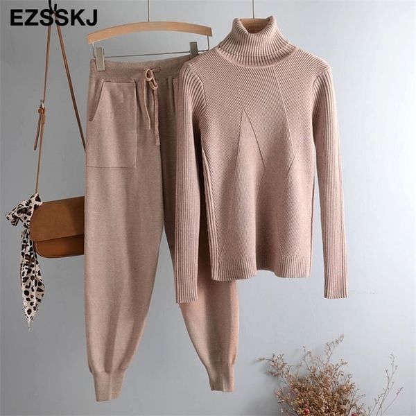turtleneck sweater 2 pieces set women chic knitted pullover sweater pants jumper trousers sweater suits 210331, Gray
turtleneck sweater 2 pieces set women chic knitted pullover sweater pants jumper trousers sweater suits 210331, Gray
