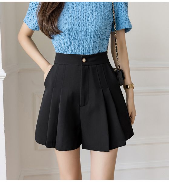 women's shorts women folds summer casual formal big girls high waist short fashion woman streetwear pants, White;black
women's shorts women folds summer casual formal big girls high waist short fashion woman streetwear pants, White;black