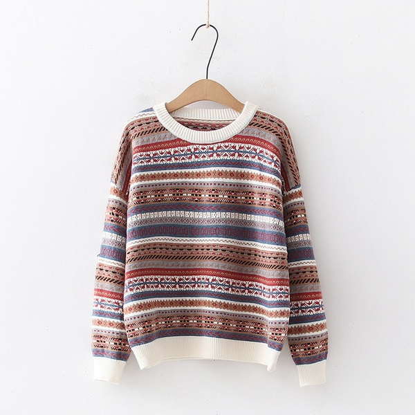 korean retro striped pullover sweater ladies loose long-sleeved round neck pullover sweater western style all-match top, White;black
korean retro striped pullover sweater ladies loose long-sleeved round neck pullover sweater western style all-match top, White;black