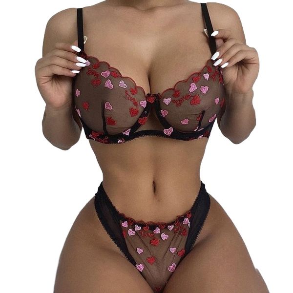bras sets 2 pcs/set women embroider sensual lingerie underwear lace heart erotic costumes bra transparent exotic g-string i4my#, Red;black
bras sets 2 pcs/set women embroider sensual lingerie underwear lace heart erotic costumes bra transparent exotic g-string i4my#, Red;black