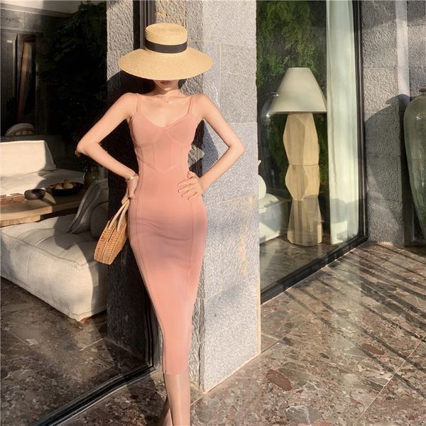 french retro skinny sheath strap dress lady like woman lightly mature design sense niche knitted dress for women summer, White;black
french retro skinny sheath strap dress lady like woman lightly mature design sense niche knitted dress for women summer, White;black