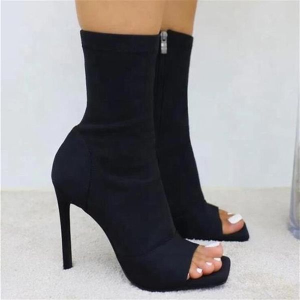 women boots peep toe ankle boots 2020 woman fashion zip high heels female big size 43 ladies autumn pumps women's shoes208e, Black
women boots peep toe ankle boots 2020 woman fashion zip high heels female big size 43 ladies autumn pumps women's shoes208e, Black