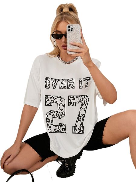 letter graphic drop shoulder t-shirt r7w7#, White
letter graphic drop shoulder t-shirt r7w7#, White