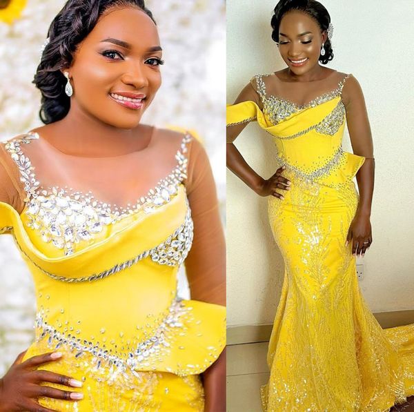 2022 plus size arabic aso ebi yellow luxurious mermaid prom dresses beaded crystals evening formal party second reception birthday engagemen, Black
2022 plus size arabic aso ebi yellow luxurious mermaid prom dresses beaded crystals evening formal party second reception birthday engagemen, Black
