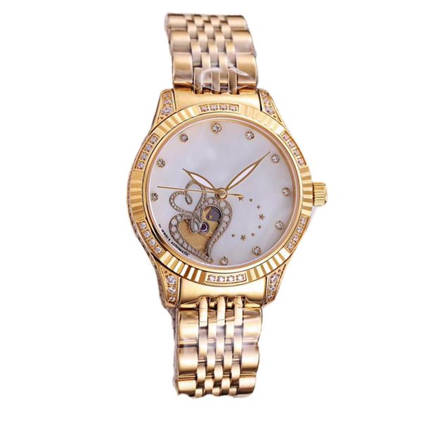 exquisite women's watch 35mm mechanical movement sapphire crystal mirror diamond gold stainless steel band classic design deep water re, Slivery;brown
exquisite women's watch 35mm mechanical movement sapphire crystal mirror diamond gold stainless steel band classic design deep water re, Slivery;brown
