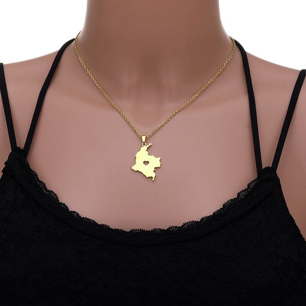 stainless steel columbia map heart-shaped pendant necklace for men and women, Silver
stainless steel columbia map heart-shaped pendant necklace for men and women, Silver