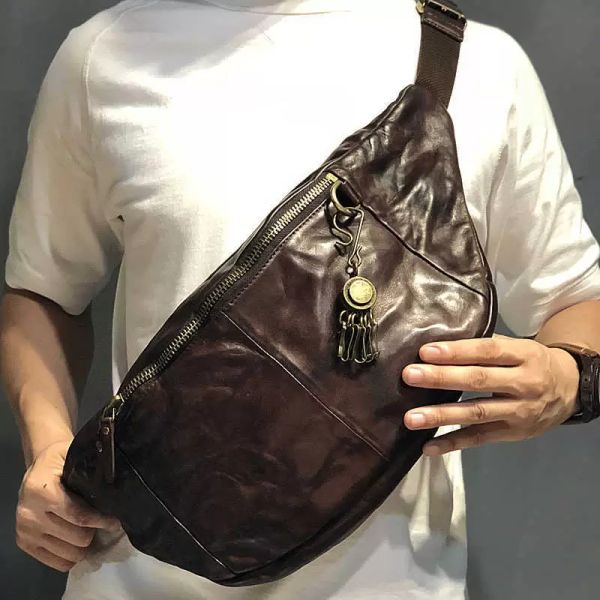 waist bag handmade cht leather shoulder old wrinkled men's waist bag fashion
waist bag handmade cht leather shoulder old wrinkled men's waist bag fashion