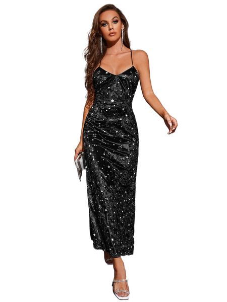 star pattern criss cross backless split thigh maxi velvet prom dress m9ym#, Black;gray
star pattern criss cross backless split thigh maxi velvet prom dress m9ym#, Black;gray