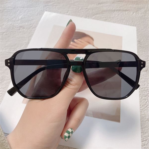 double beam sunglasses men's eyewear driver driving fashion retro large frame glasses, White;black
double beam sunglasses men's eyewear driver driving fashion retro large frame glasses, White;black