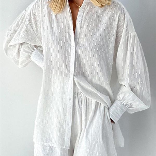 white shorts sets 2 piece sets women jacquard fabric lantern sleeve loose shirt and shorts suits summer female outfits 220602, Gray
white shorts sets 2 piece sets women jacquard fabric lantern sleeve loose shirt and shorts suits summer female outfits 220602, Gray