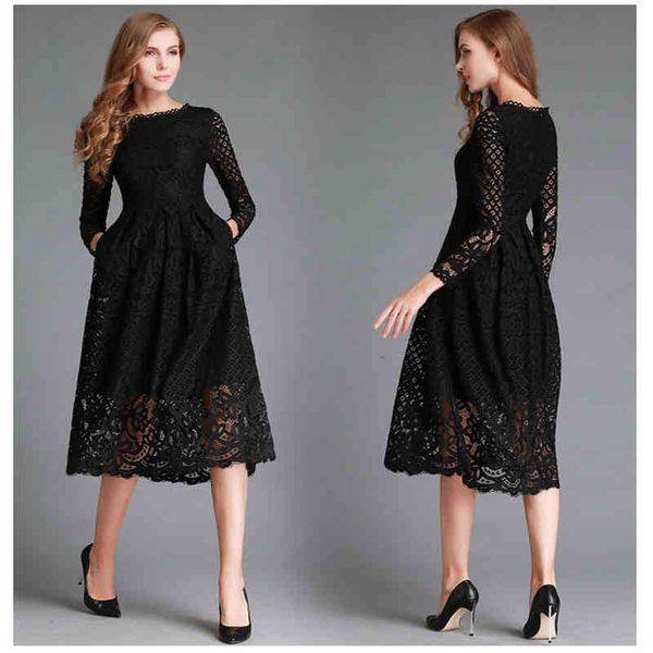 casual dresses 2022 spring women's round neck lace long sleeve dress slim dress 3bo1, Black;gray
casual dresses 2022 spring women's round neck lace long sleeve dress slim dress 3bo1, Black;gray