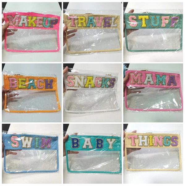 embroidery letters clear flat nylon pouch bag accessories portable waterproof with metal zipper pouches cosmetic bags storage case for party, Silver
embroidery letters clear flat nylon pouch bag accessories portable waterproof with metal zipper pouches cosmetic bags storage case for party, Silver