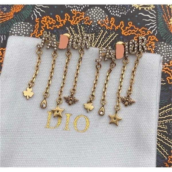 2022 fashion 20% off designer jewelry di d family ja letters full of diamond tassel female fashion star bee with personalized earrings, Golden
2022 fashion 20% off designer jewelry di d family ja letters full of diamond tassel female fashion star bee with personalized earrings, Golden