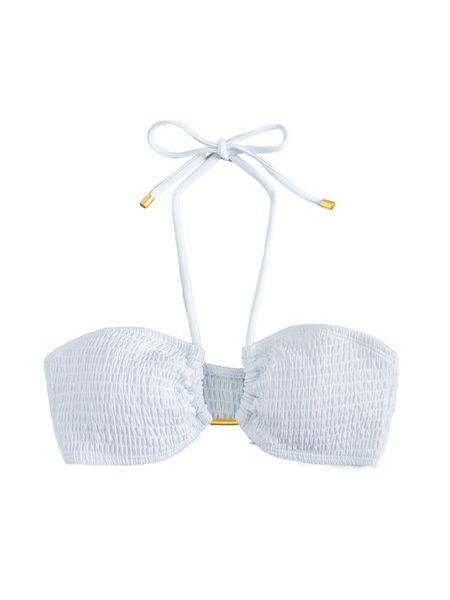 smocked halter bikini p96j#, White;black
smocked halter bikini p96j#, White;black