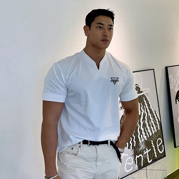 mens training fashion short sleeve fitness tshirt cotton clothing bodybuilding casual sports running v-neck t shirts 220420, White;black
mens training fashion short sleeve fitness tshirt cotton clothing bodybuilding casual sports running v-neck t shirts 220420, White;black