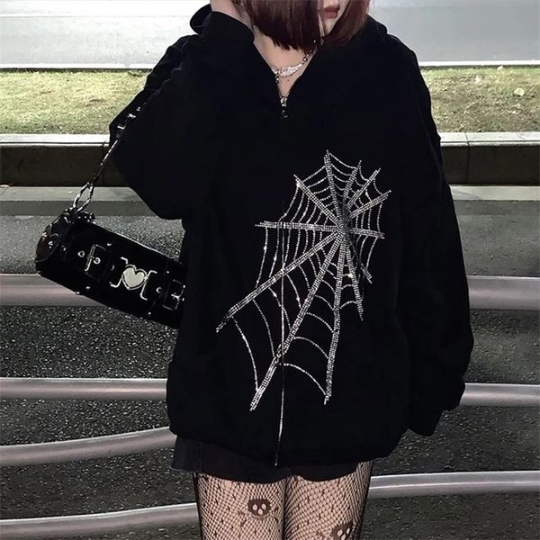 gothic spider web zipper hoodie women black hooded long sleeve coat harajuku punk oversized sweatshirt 220817
gothic spider web zipper hoodie women black hooded long sleeve coat harajuku punk oversized sweatshirt 220817