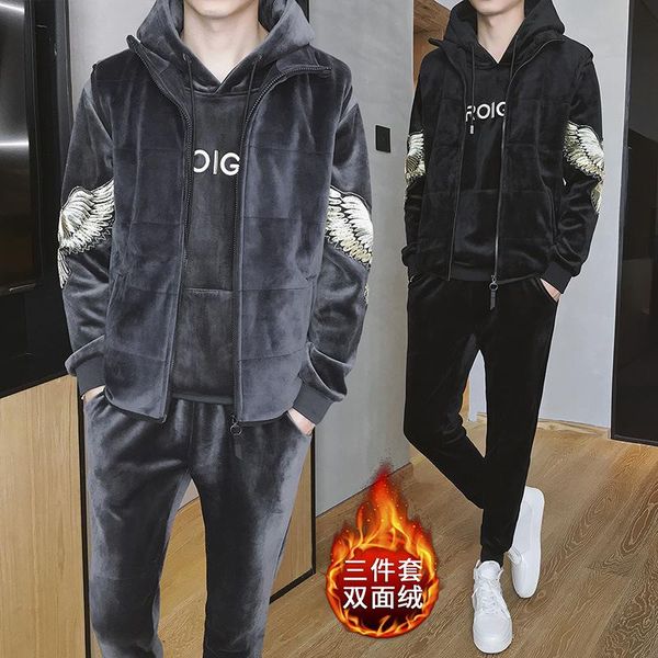 men's tracksuits men's tracksuits men gold velvet thick 3 piece set suit winter embroidery hooded hoodies vest pants sweatsuit spo, Gray
men's tracksuits men's tracksuits men gold velvet thick 3 piece set suit winter embroidery hooded hoodies vest pants sweatsuit spo, Gray