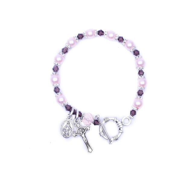 pink pearl crystal cross bracelet holy mother of god hand beads bracelet, Black
pink pearl crystal cross bracelet holy mother of god hand beads bracelet, Black