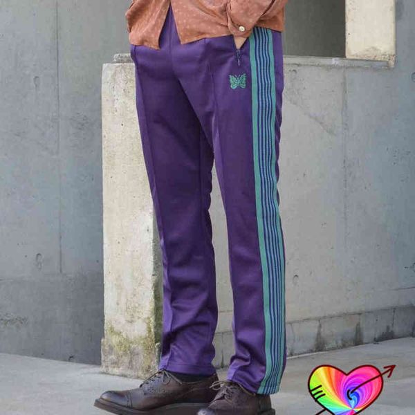 patchwork stripe needles pants men women purple needles sweatpants butterfly embroidery awge track trousers t220803, Black
patchwork stripe needles pants men women purple needles sweatpants butterfly embroidery awge track trousers t220803, Black