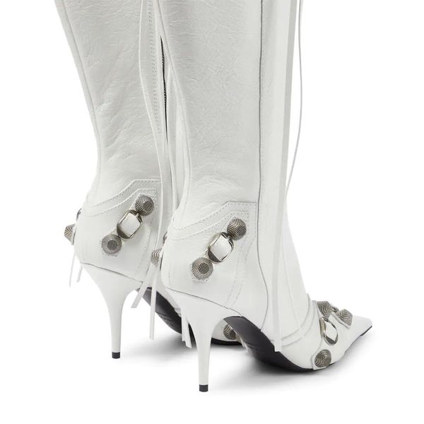 cagole stud buckle embellished textured-leather knee boots side zip shoes pointed toe stiletto heel tall boot run way shoe women233z, Black
cagole stud buckle embellished textured-leather knee boots side zip shoes pointed toe stiletto heel tall boot run way shoe women233z, Black
