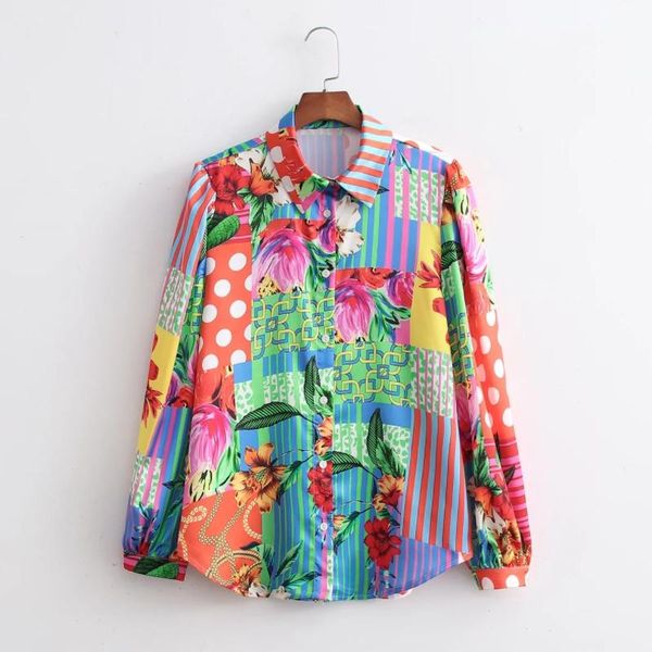 women's blouses & shirts women patchwork printing satin shirt female long sleeve blouse casual lady loose blusas, White
women's blouses & shirts women patchwork printing satin shirt female long sleeve blouse casual lady loose blusas, White