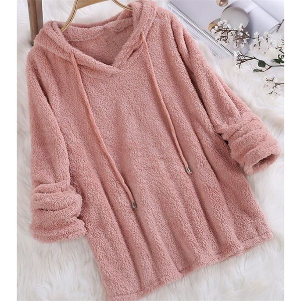 s- plus size autumn winter women casual long sleeve sweatshirt long sleeve plush fluffy hoodies fleece pullover teddy pajama lj201102, Black
s- plus size autumn winter women casual long sleeve sweatshirt long sleeve plush fluffy hoodies fleece pullover teddy pajama lj201102, Black