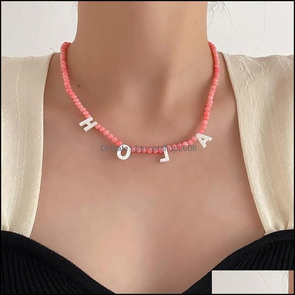 chokers necklaces pendants jewelry 2021 handmade rice beads letter choker necklace party wedding drop delivery 8frwp, Golden;silver 
chokers necklaces pendants jewelry 2021 handmade rice beads letter choker necklace party wedding drop delivery 8frwp, Golden;silver