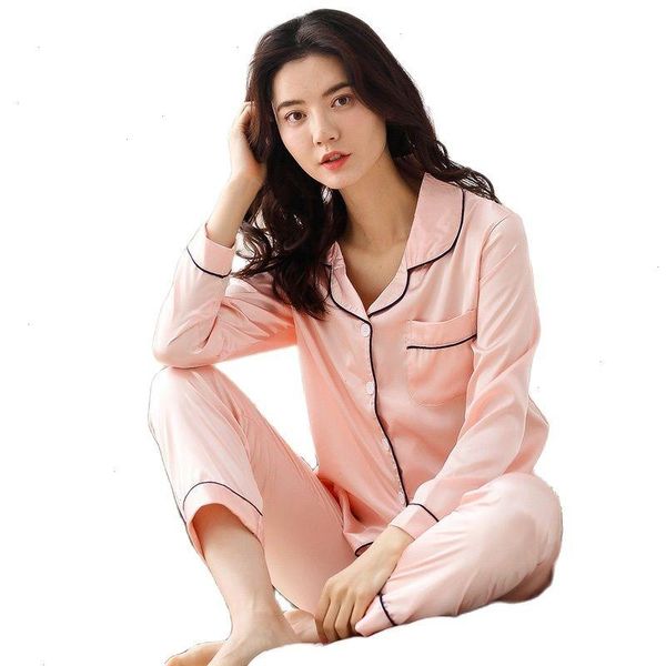 autumn silk women pajamas sleepwears suit long sleeve turn-down collar sleepwear leisure soft female nightwear, Black;red
autumn silk women pajamas sleepwears suit long sleeve turn-down collar sleepwear leisure soft female nightwear, Black;red
